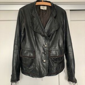 Scully Vintage Fringe Leather Jacket | chocolate brown